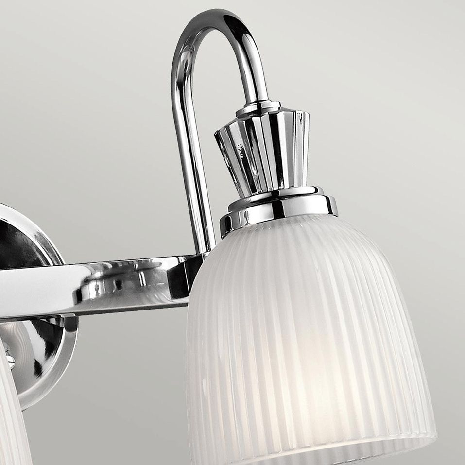 KL-CORA2-BATH CORA Polished Chrome /Ribbed Glass// настенный G9 LED 2х3  х   