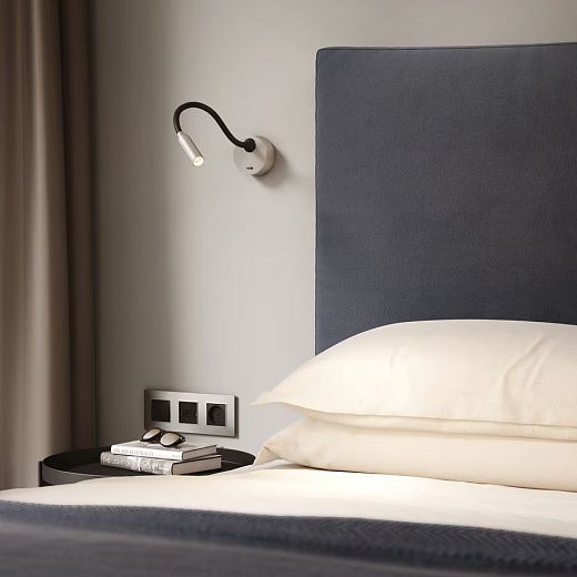 1435002  LUCCA SURFACE Matt Nickel/Black/Matt Nickel//прозрачный настенный LED 1х3.6  х  1435002 