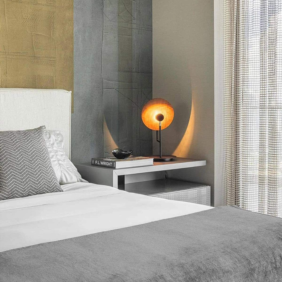 QN-DOT-TL-TEAK DOT Teak Veneer/Black/Nikel/Teak Veneer// настольный GU10LED 1х8  х   