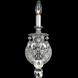 5641 48 O MILANO antique silver/optic crystal// настенный E14 1х40  х  5641 48 O