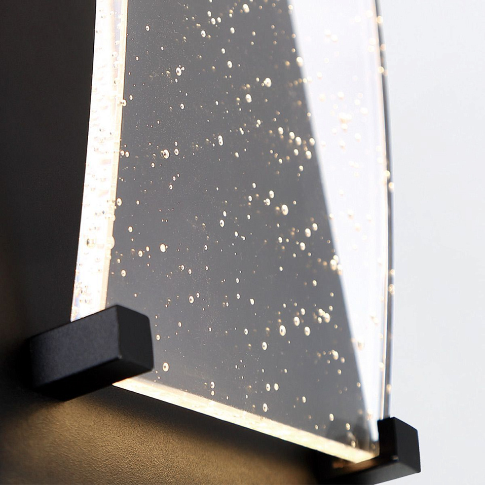 QN-KABO-S-BK KABO Textured Black/Clear Seeded // настенный LED 1х6  х   