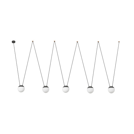 28210-5L MINE Dark Grey/Opal white// подвесной E27 LED 5х15  х  28210-5L