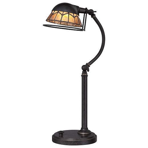 QZ-WHITNEY-TL WHITNEY Imperial Bronze/Mica// настольный LED 1х7  х  QZ-WHITNEY-TL
