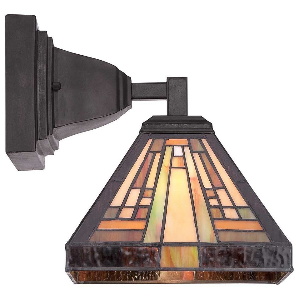 QZ-STEPHEN1 STEPHEN Vintage Bronze/amber, bisque and earthy green// настенный E27 1х60  х   