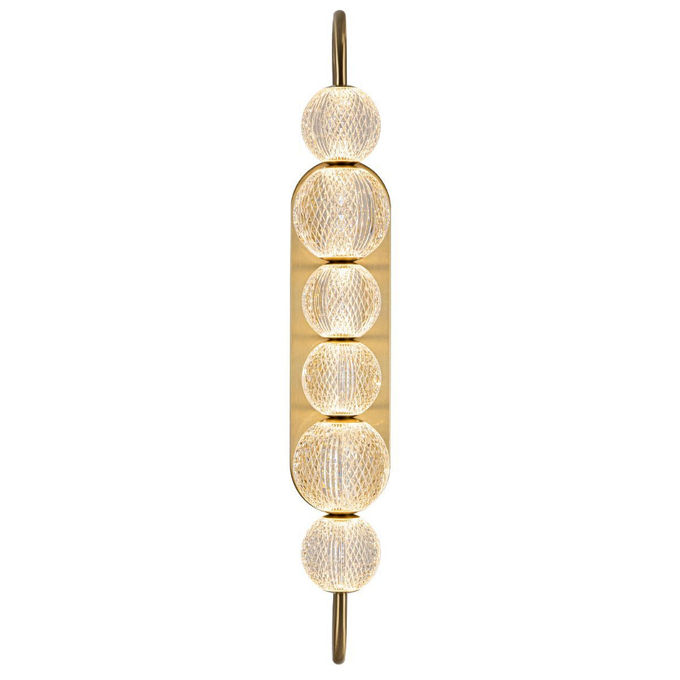 QN-MARNI-6WB-NBR MARNI Natural Brass/Clear Carved// настенный LED 1х24  х   