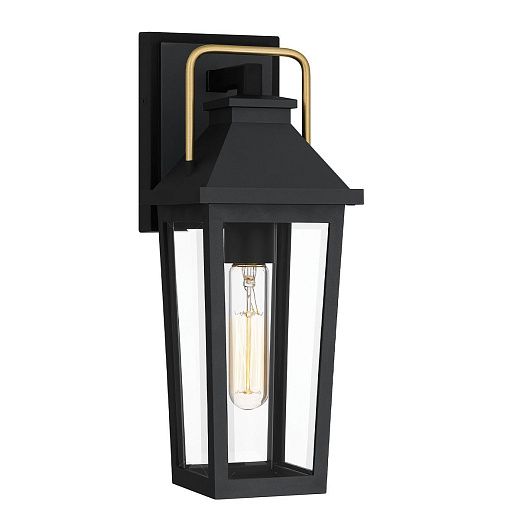 QZ-BUCKLEY-S-MBK BUCKLEY Matt Black & Brass Accent/Clear// настенный E27 1х40  х  QZ-BUCKLEY-S-MBK