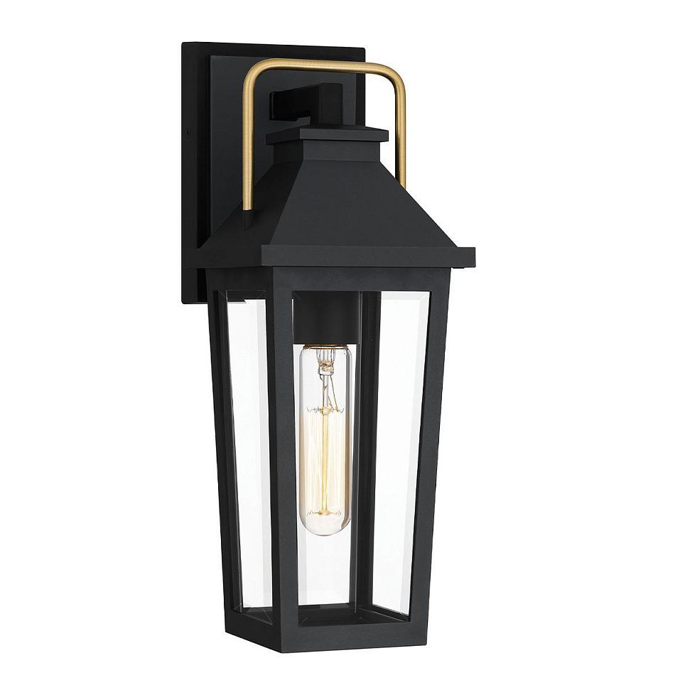 QZ-BUCKLEY-S-MBK BUCKLEY Matt Black & Brass Accent/Clear// настенный E27 1х40  х   