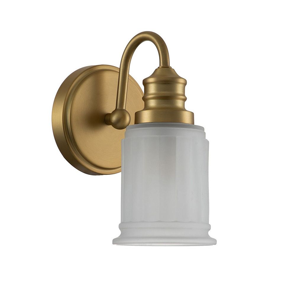QZ-SWELL1-BB-BATH SWELL Brushed Brass/Frosted Glass// настенный G9 LED 1х3  х   