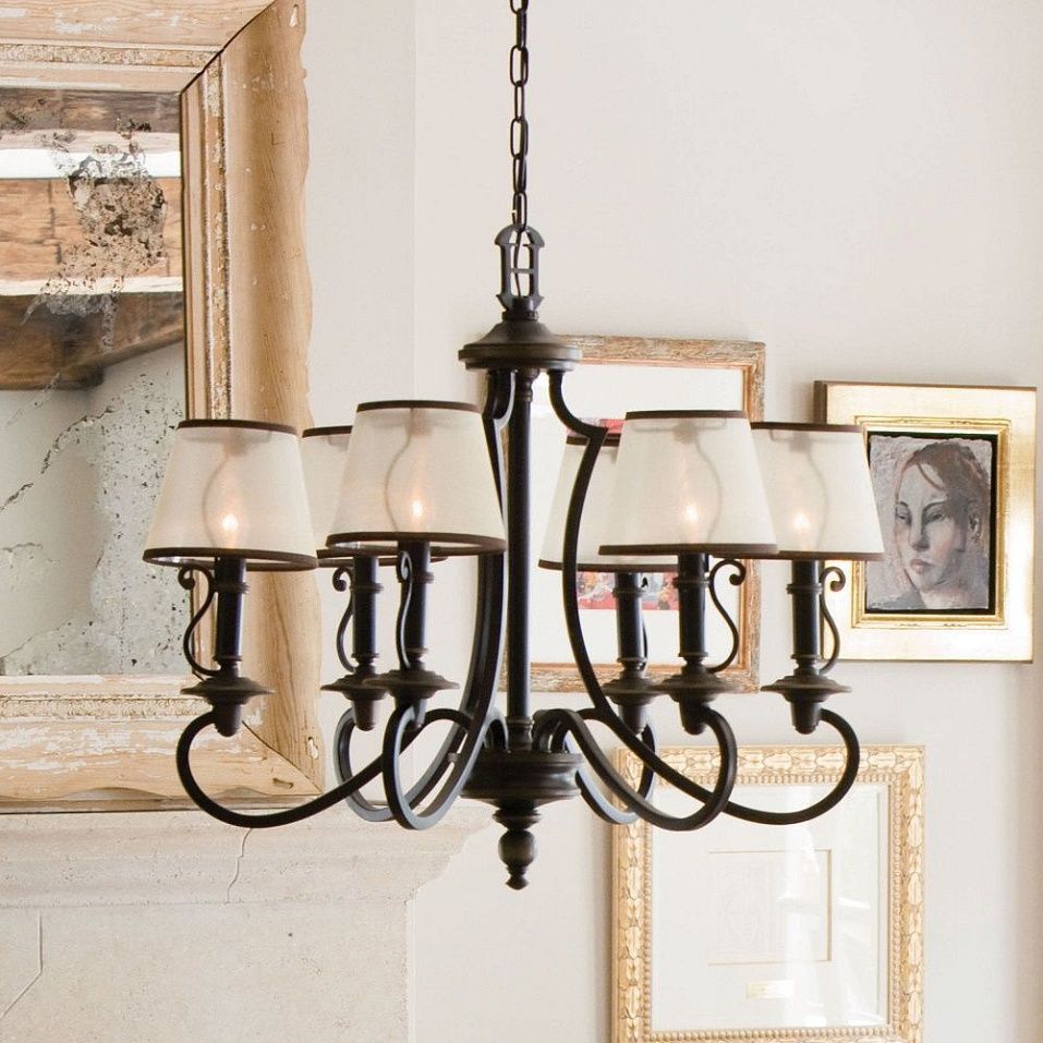 HK-PLYMOUTH6 PLYMOUTH Olde Bronze/light amber organza// подвесной E14 6х60  х   