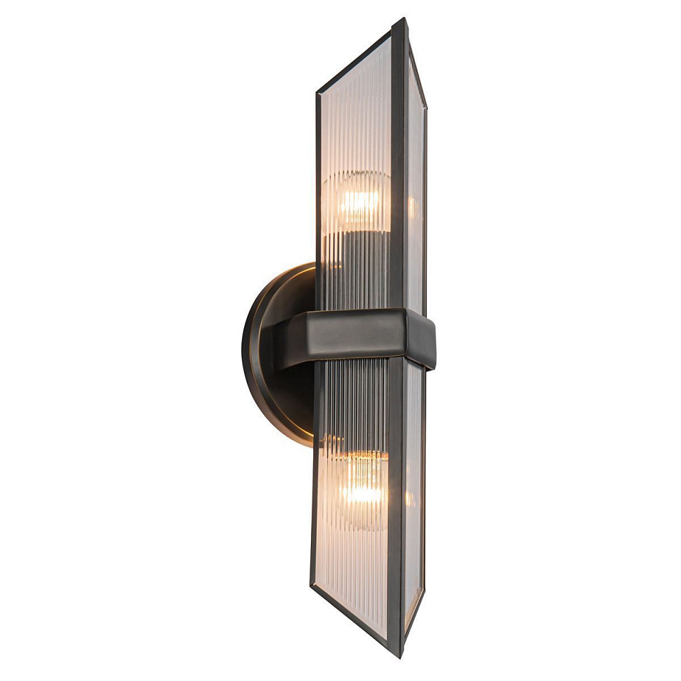 QN-CAIRO-2WB-UBZ-CR CAIRO Urban Bronze /Clear Ribbed// настенный E27 2х40  х   
