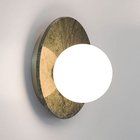 ACAM.004850 EMMA Green Guatemala marble/Opal white// настенный G9 1х12  х