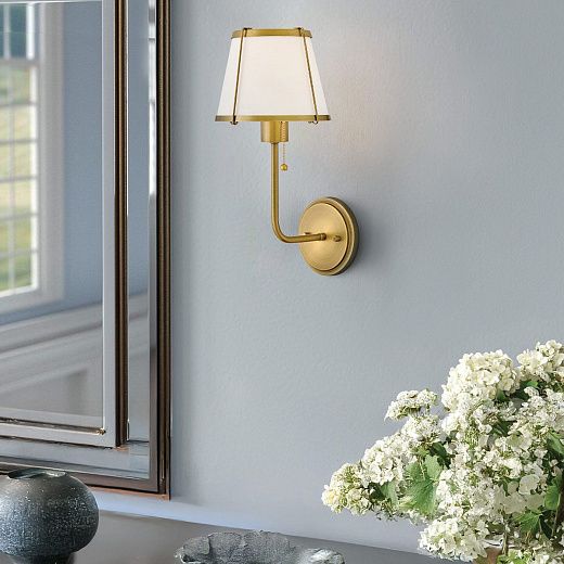 HK-CLARKE1-DBR-OW CLARKE Darkened Brass/Ivory// настенный E27 1х40  х  HK-CLARKE1-DBR-OW