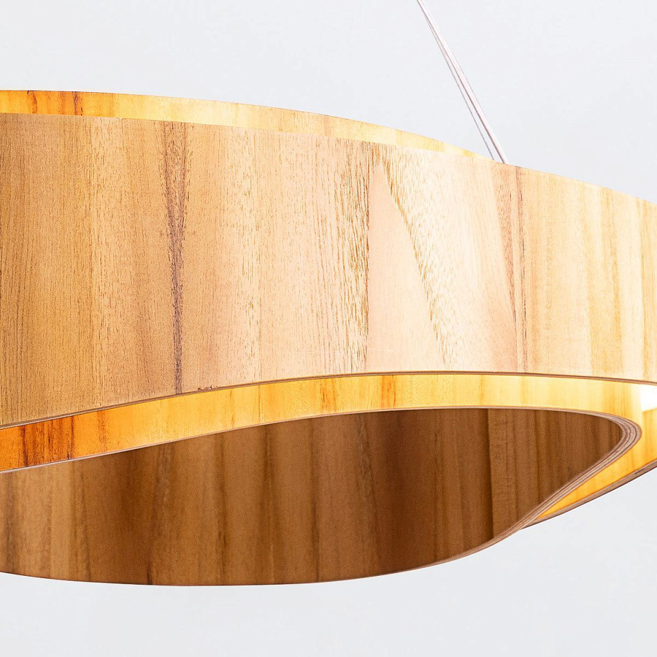 QN-HORIZON-RING-LED-80-TEAK HORIZON Teak Veneer / Nickel/Teak Veneer//матовый подвесной LED 1х58  х   