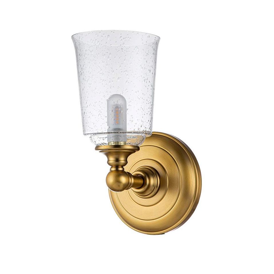 FE-HUGOLAKE1BATH-BB HUGOLAKE Burnished Brass/Clear Seeded // настенный G9 LED 1х3  х   