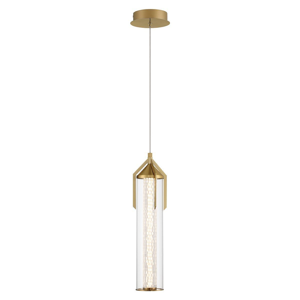 QN-ESPADA-1P-BG ESTRADA Brushed Gold/Clear//прозрачный подвесной LED 1х18  х   