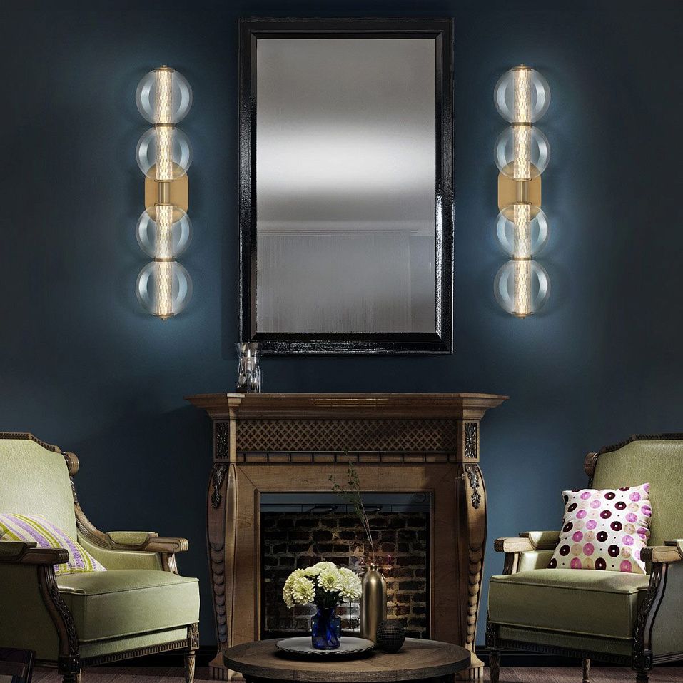 QN-ATOMO-4W-BG ATOMO Brushed Gold/Clear// настенный LED 1х13  х   
