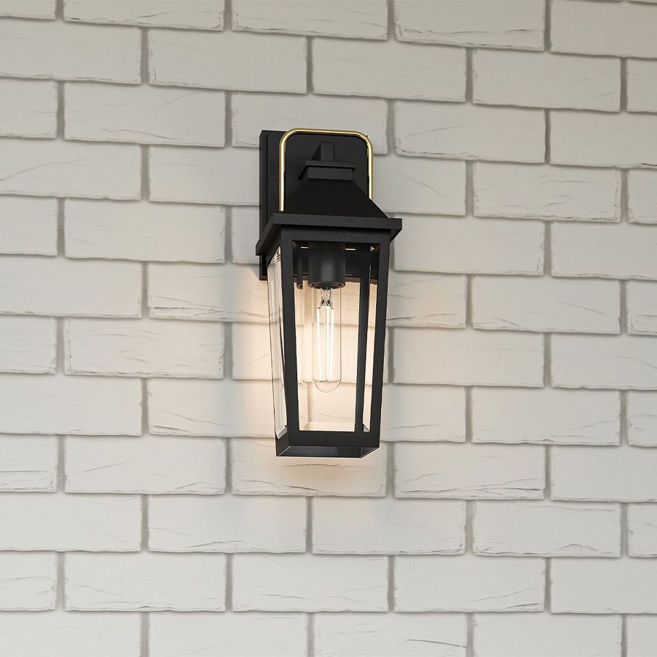 QZ-BUCKLEY-S-MBK BUCKLEY Matt Black & Brass Accent/Clear// настенный E27 1х40  х   