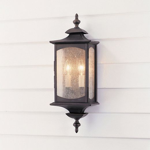 QN-MARKET-SQUARE-M MARKET SQUARE Oil Rubbed Bronze/Clear Seeded// настенный E14 2х60  х  QN-MARKET-SQUARE-M