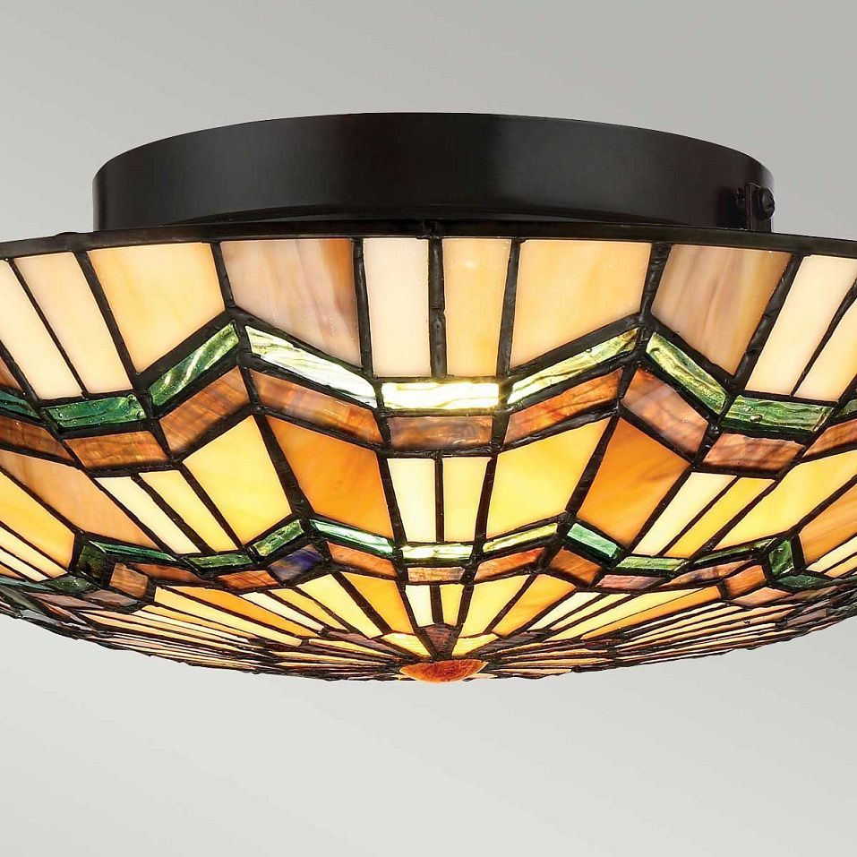 QZ-ALCOTT-F  ALCOTT Valiant Bronze /Multicolor// потолочный E27 2х60  х   