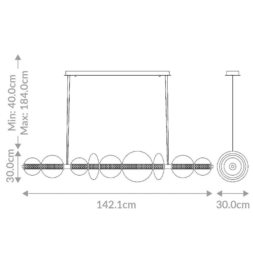 QN-ATOMO-LP7-BG  ATOMO Brushed Gold /Clear// подвесной LED 1х46  х   