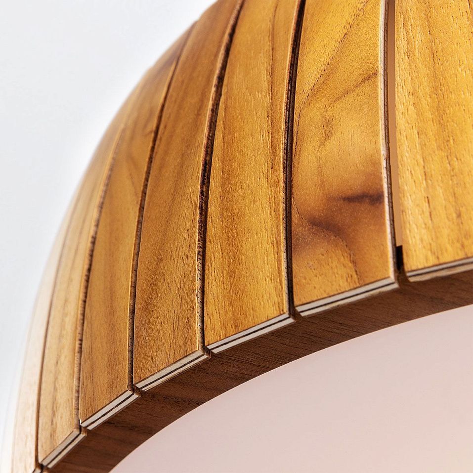 QN-BARREL-F-LED-50-TEAK BARREL Teak Veneer/ Nickel Plated Aluminium /Teak Veneer//белый матовый пото   