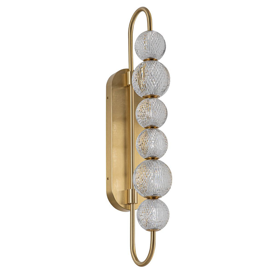 QN-MARNI-6WB-NBR MARNI Natural Brass/Clear Carved// настенный LED 1х24  х   