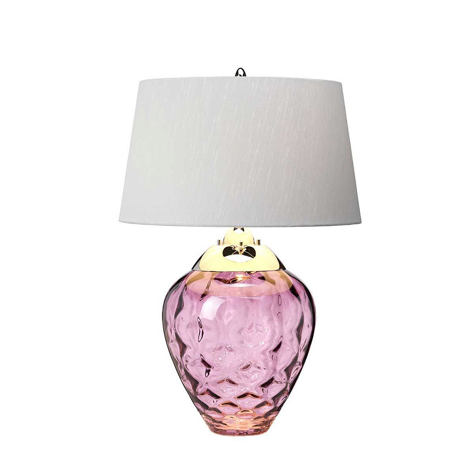 QN-SAMARA-TL-PLM SAMARA Polished Nickel/Ametist/Titanium silver faux silk// настольный E27 1х60 GU10   