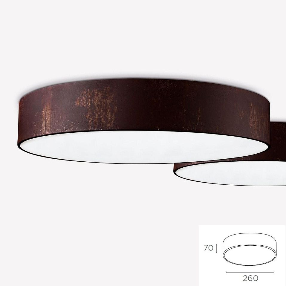 325 40 50 85 D=26cm IO LED corten///white потолочный LED 1х15 1900lm х   