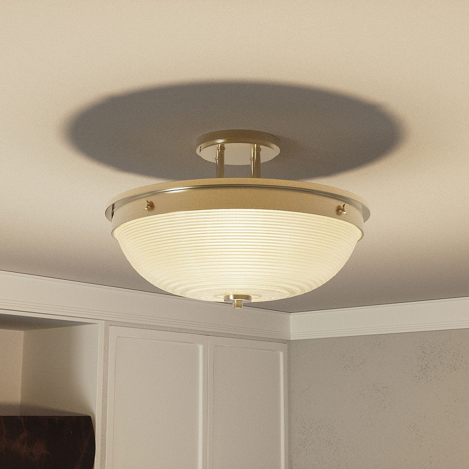QZ-MANTLE-SF-WS MANTLE Weathered Brass/Clear// потолочный E27 2х60  х   