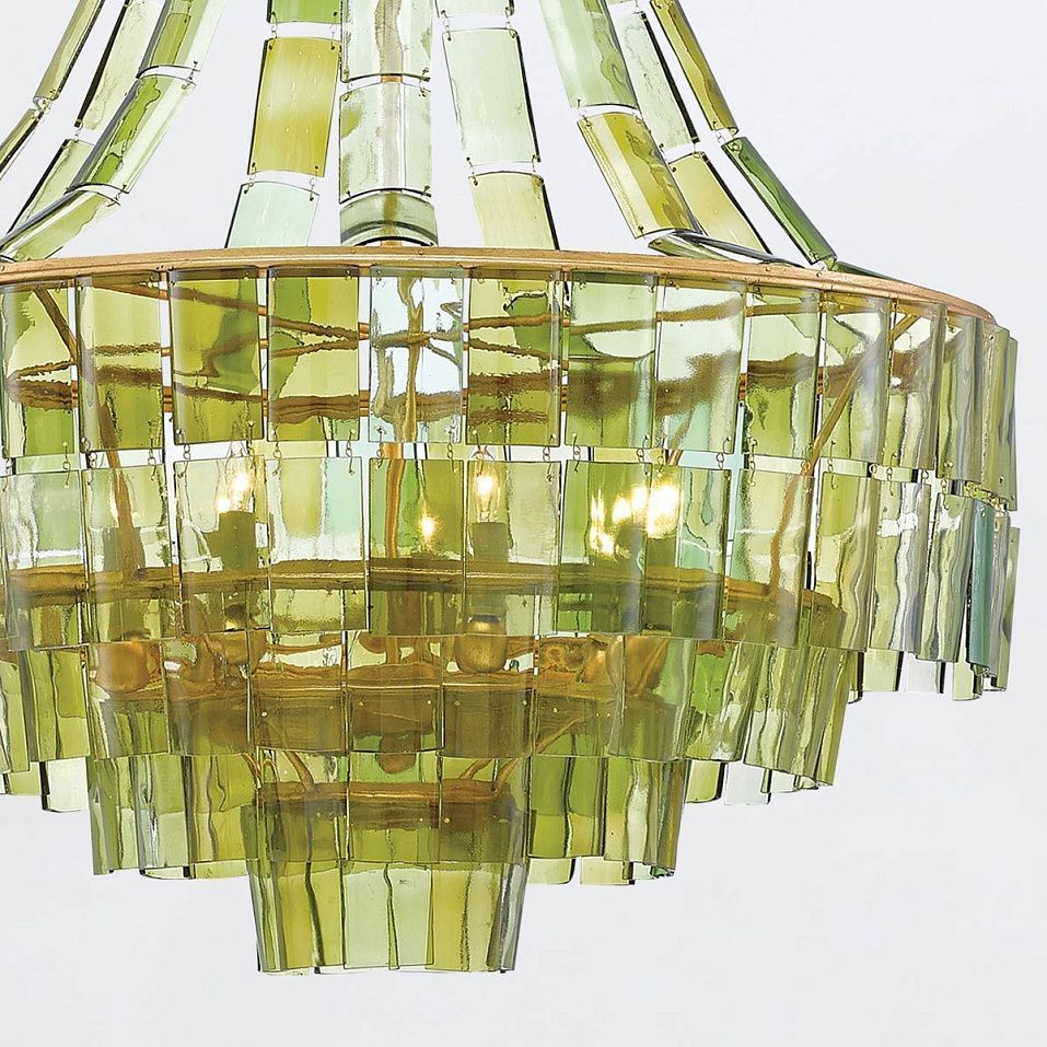 QNC-VINTNER-7P-GR-CGL VINTNER Dark Contemporary Gold Leaf/Recycled Green // подвесной E14 7х60  х   