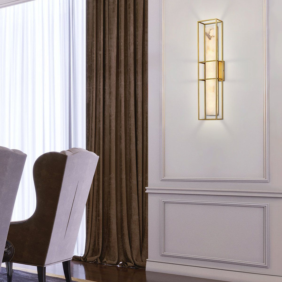 QN-BLAKLEY-L-BG BLAKLEY Brushed Gold/Beige// настенный LED 1х20  х   