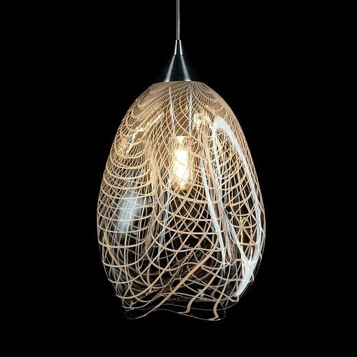 TULIP WHITE NET TULIP никель/прозрачный шнур/прозрачный с белым// подвесной E27 1х60  х  TULIP WHITE NET