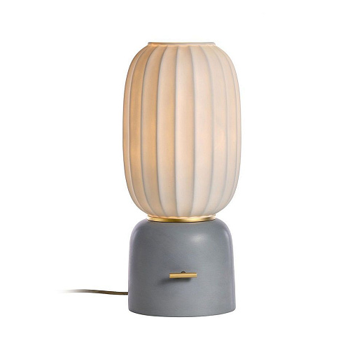 3361007 MEI Grey base + Gold ring/white// настольный E27 1х60  х  3361007