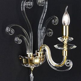 166/A1L ALICANTE ROXANA золотой-прозрачный/// настенный E14 1х40  х  166/A1L