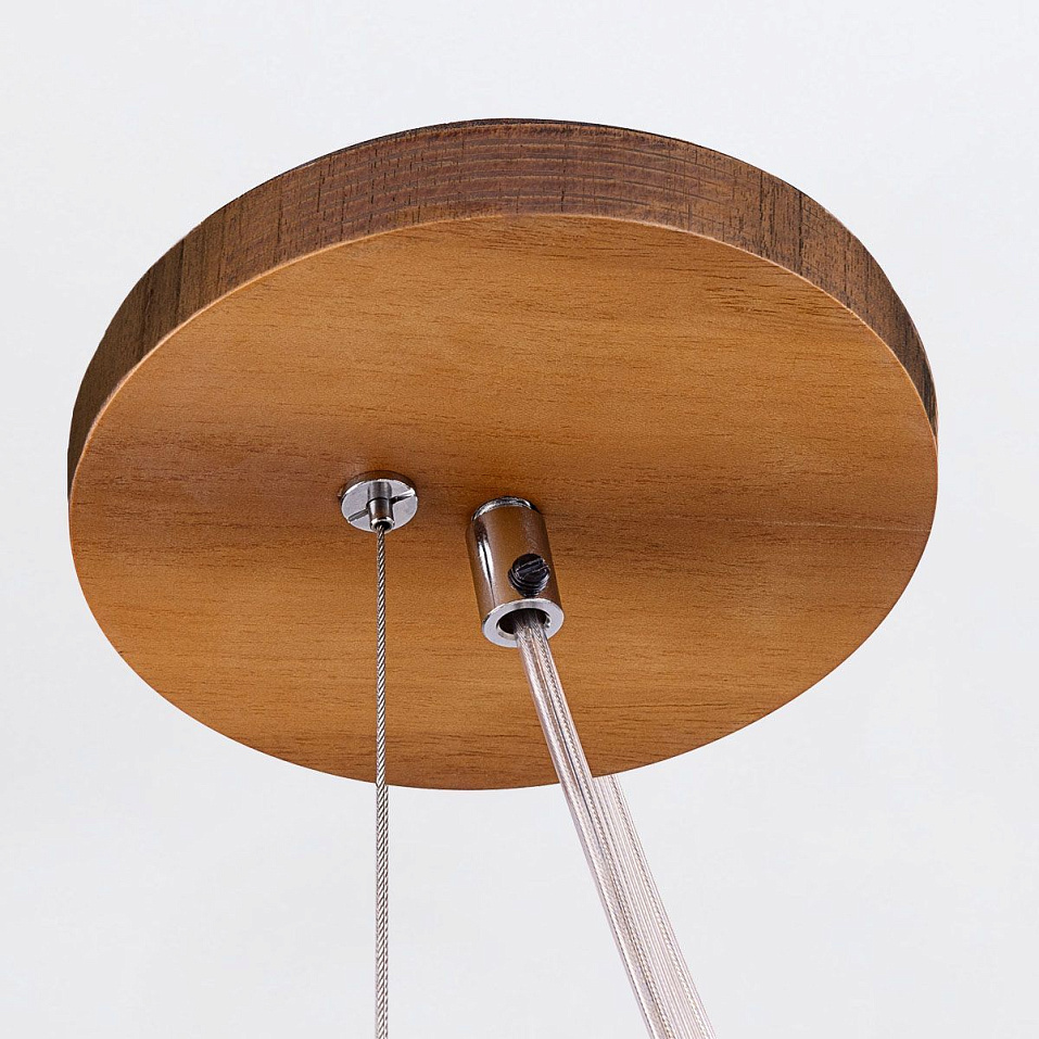 QN-SFERA-1P-TEAK SFERA Teak Veneer /Nickel-Plated Aluminium/Opal// подвесной E27 1х40  х   