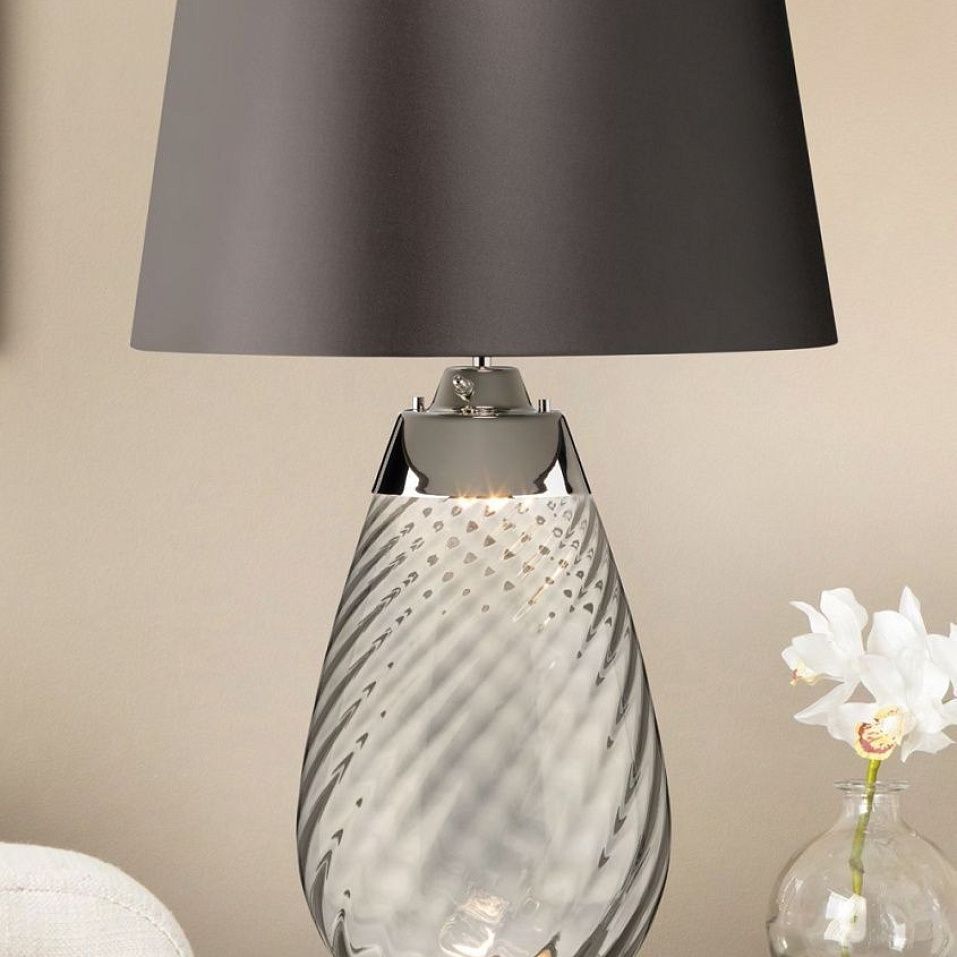 LENA-TL-L-SMOKE LENA дымчатый/никель/темно-серый// настольный E27 1х60 GU10LED 1х7   