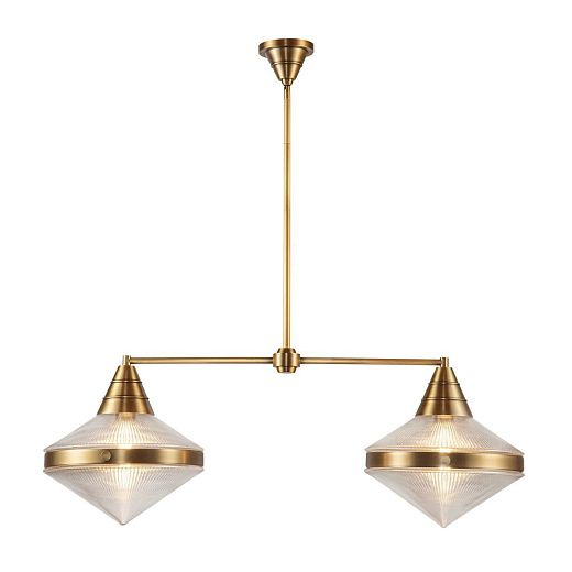 QN-WILLARD-LP2-VBS-PG  WILLARD Vintage Brass /Clear Prismatic// подвесной E27 2х60  х  QN-WILLARD-LP2-VBS-PG 
