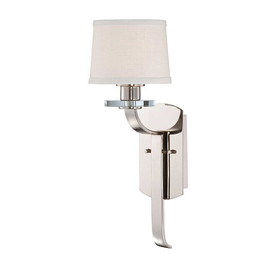 QZ-SUTTON-PLACE1 SUTTON PLACE Imperial Silver /Optic clear glass/Milano Linen// настенный E27 1х60    QZ-SUTTON-PLACE1