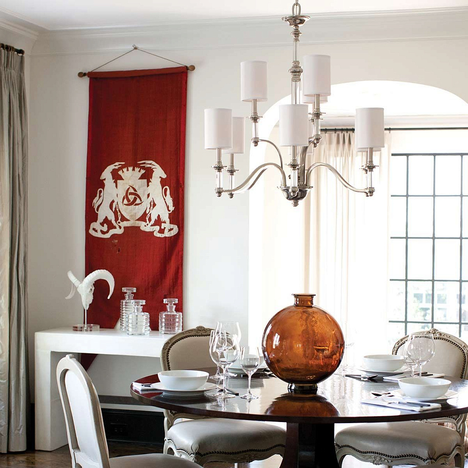 HK-SUSSEX9  SUSSEX Brushed Nickel /White// подвесной E14 9х60  х   