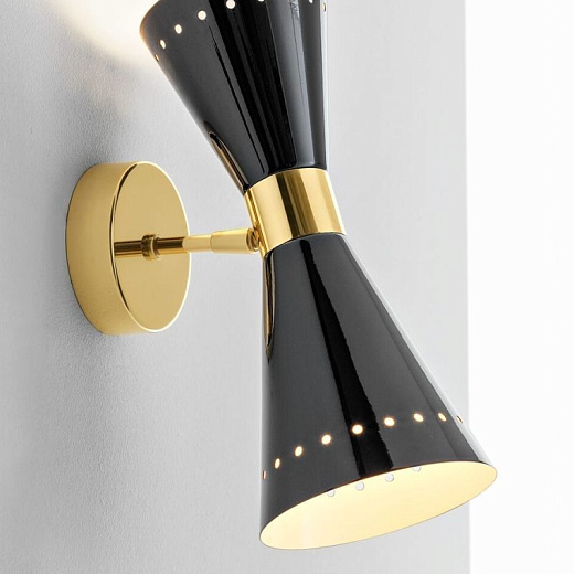 9570 MEGAFONO gold/black// настенный E14 2х60  х  9570