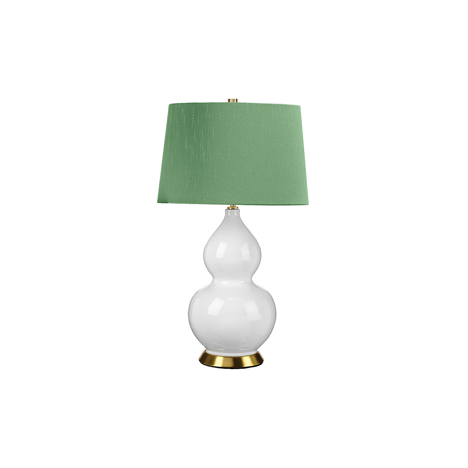 ISLA-AB-TL-GREEN ISLA Aged Brass, White/Okra Green// настольный E27 1х60  х   
