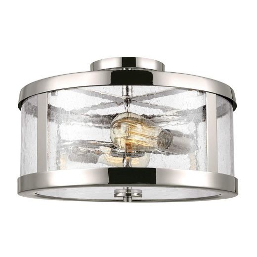 FE-HARROW-SF HARROW Polished Nickel/Clear Seeded// потолочный E27 2х60  х  FE-HARROW-SF
