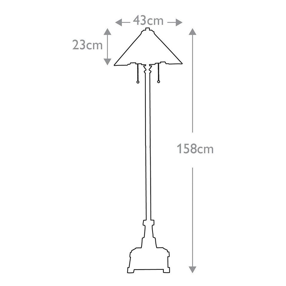 QZ-INGLENOOK-FL INGLENOOK Valiant Bronze/Multicoloured // напольный E27 2х60  х   