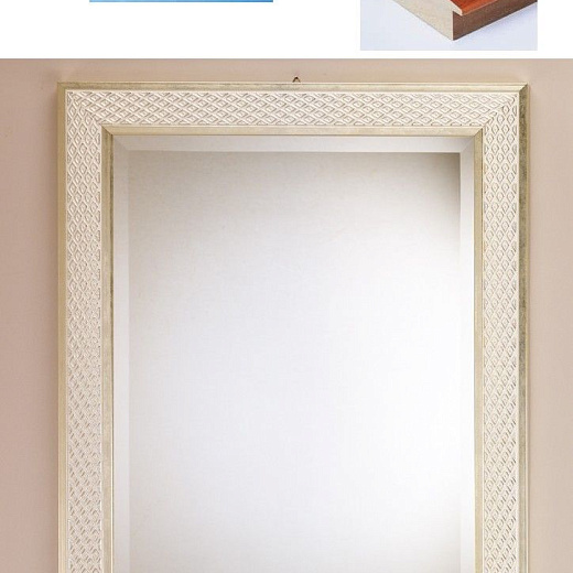 409RMW50/409 rett 50x70/63x83 Зеркало, white, дерево/стекло, 63х83х3 см  409RMW50/409 rett 50x70/63x83