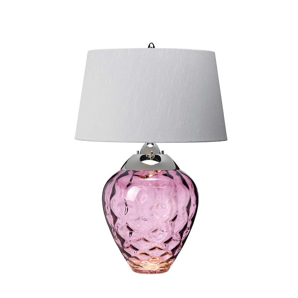 QN-SAMARA-TL-PLM SAMARA Polished Nickel/Ametist/Titanium silver faux silk// настольный E27 1х60 GU10   