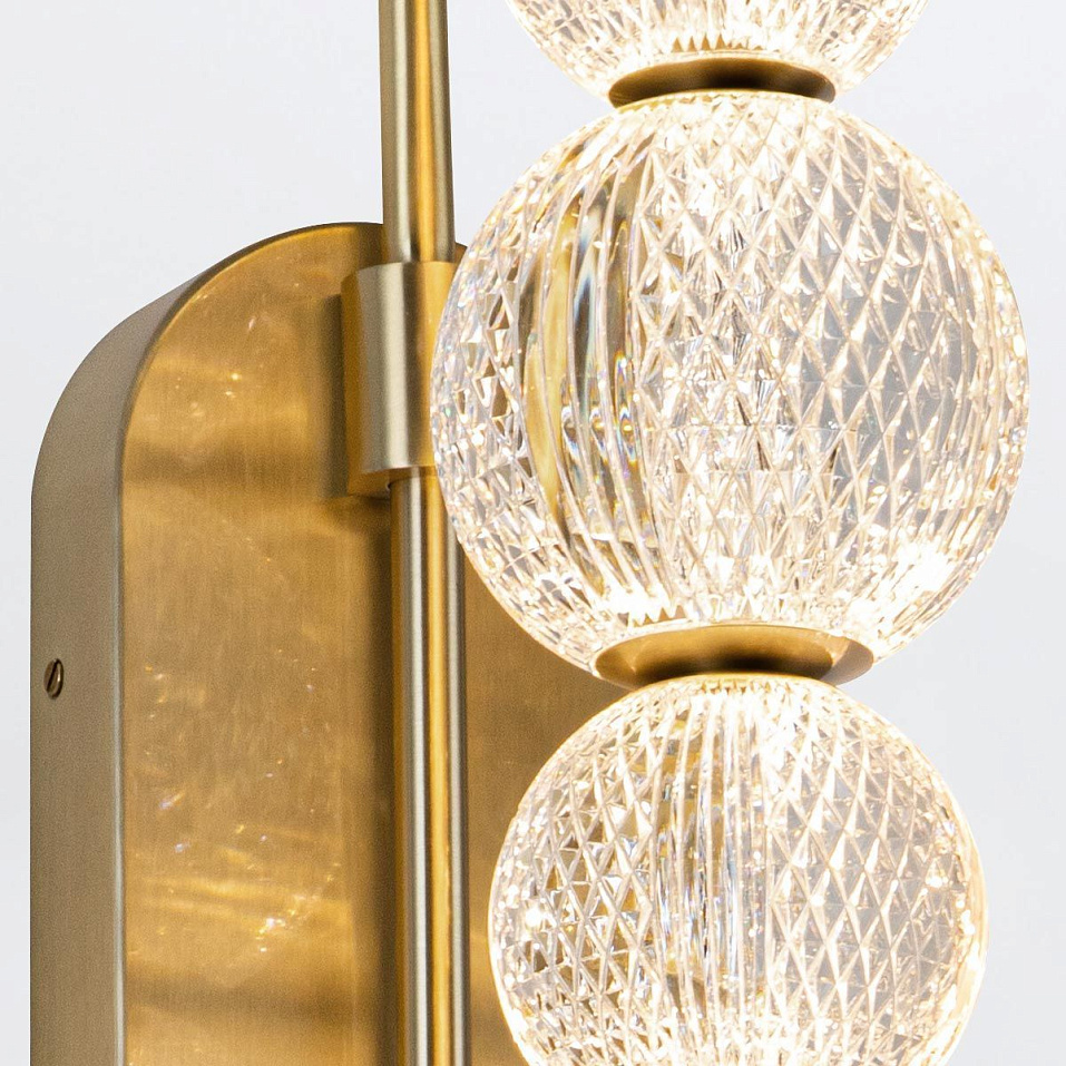 QN-MARNI-6WB-NBR MARNI Natural Brass/Clear Carved// настенный LED 1х24  х   