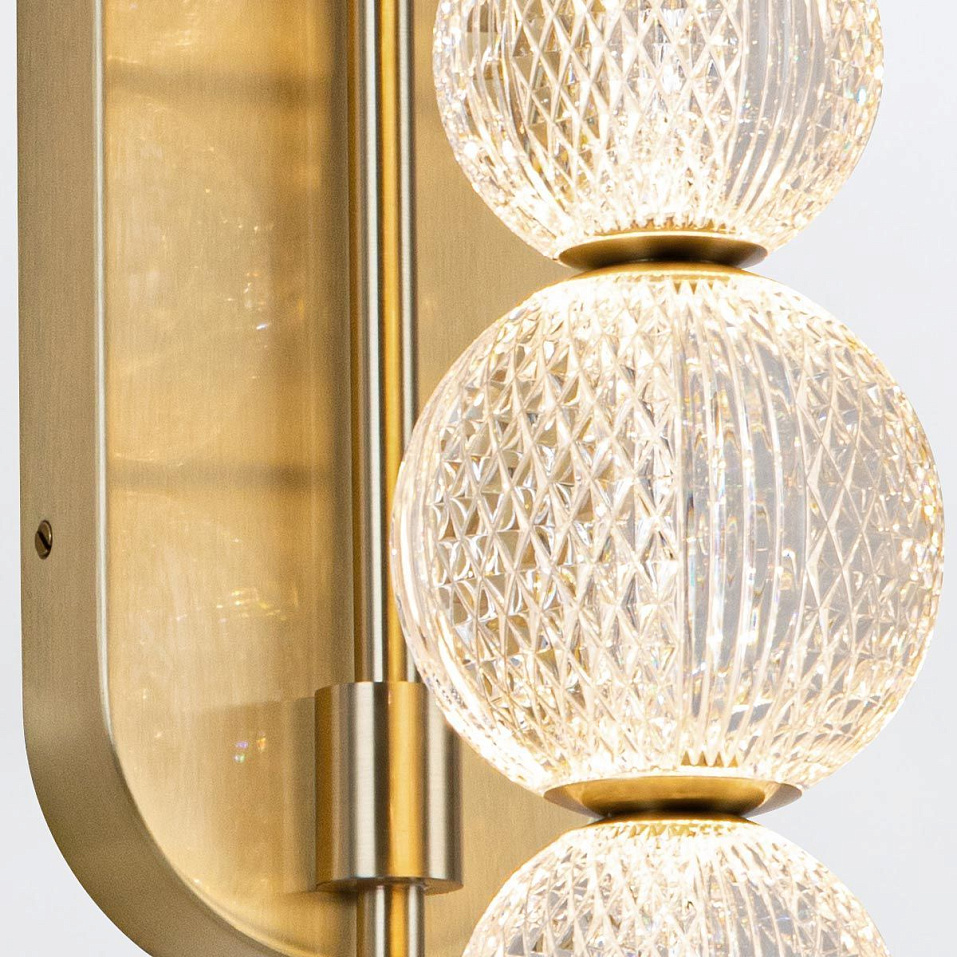 QN-MARNI-6WB-NBR MARNI Natural Brass/Clear Carved// настенный LED 1х24  х   