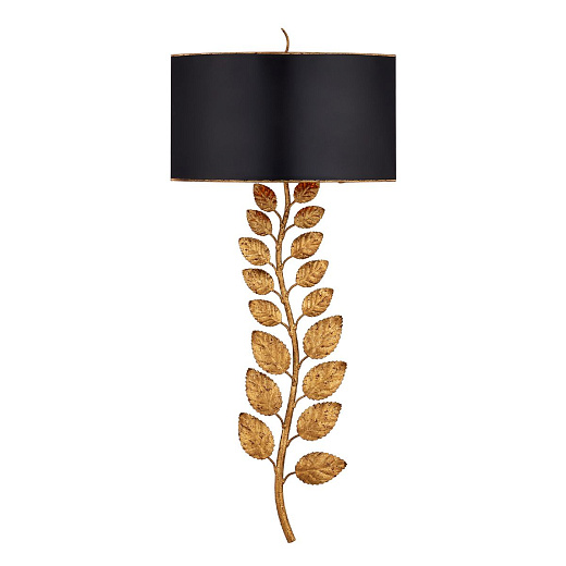 QNC-BIRDWOOD-2WB-TGL BIRDWOOD Textured Gold Leaf/Satin Black // настенный E27 2х40  х  QNC-BIRDWOOD-2WB-TGL