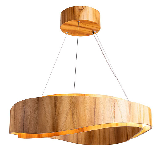 QN-HORIZON-RING-LED-80-TEAK HORIZON Teak Veneer / Nickel/Teak Veneer//матовый подвесной LED 1х58  х  QN-HORIZON-RING-LED-80-TEAK