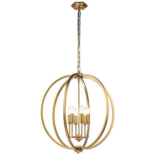 FE-CORINNE-6P-L-BB  CORINNE Burnished Brass /Burnished Brass // подвесной E14 6х60  х  FE-CORINNE-6P-L-BB 